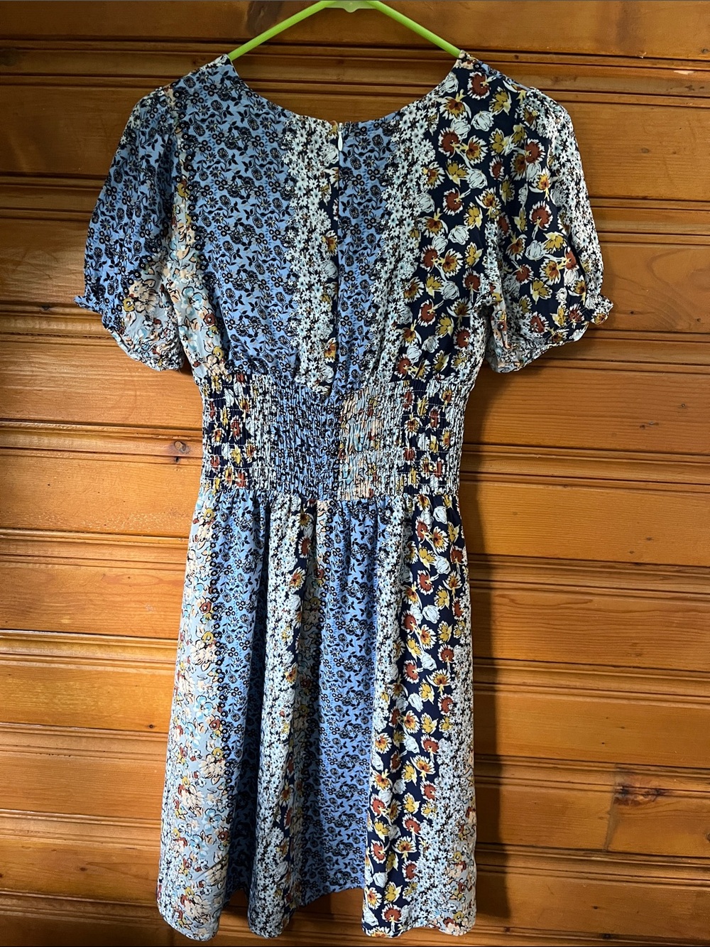 Roolee Blue Floral Patchwork Midi Dress - Picture 7 of 10